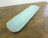 Wooden Short Baguette Dough Bowl-Batea 3 Primitive-Doughboard 5.5 x 20 x 2 in.- French Bread Bowl-Serving-Mint