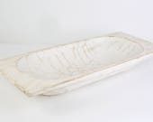Eurostyle Deep Rustic Wooden Dough Bowl- Batea-Handmade-Natural-Solid Wood 10-12 W x 25-27 L-Pure White