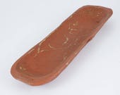 Wooden Short Baguette Dough Bowl-Batea-Primitive-Doughboard-5-6W x 18-20L x 2-3D in.French Bread Bowl-Serving-Red Spice