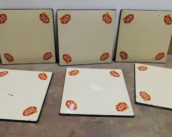 Carta Blanca Metal Table Porcelain Tops-Mexican-Restaurant- Bar-30x30-Beer-Man Cave-Patio Furniture-Vintage-Single