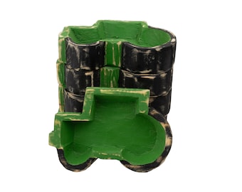Tractor-Dough Bowl-9x 6 x 2 inches-Wood-Rustic-Handmade-Candle Pour-Farmhouse Tractor Carved Bowl-Tractor-NEW-Traditional