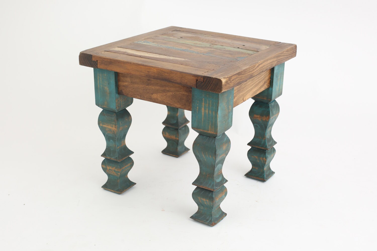 Reclaimed Wood Rustic End Table18 x 18 x 17 Etsy