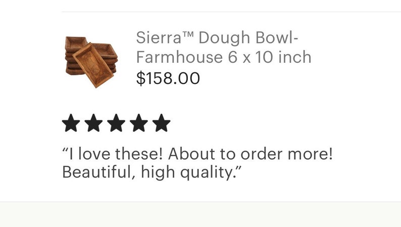 Sierra™ Dough Bowl-Farmhouse 6 x 10 inch Rectangular Dough Bowl-Wood-6 x 10 inches-Farmhouse Rectangular Sierra™ Bowl-Waxed image 10