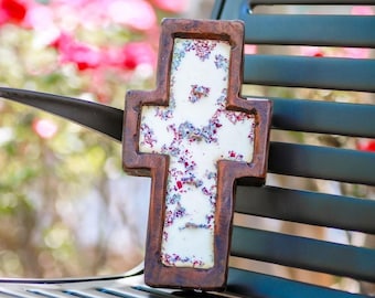 Small Cross Bowl- Candle Ready-Wooden Cross Dough Bowl-Farmhouse-Holds 18-20 Ounces-6x12x2 inches-Waxed