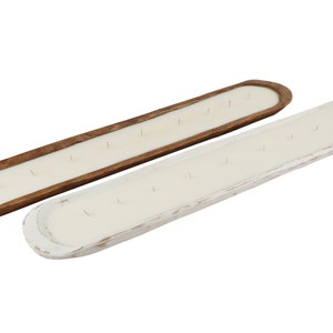 Medium-Baguette-Dough Bowl-5-6 x 29-30 x 2-2.5 inches-Batea-Wood-Rustic-Handmade-Candle Ready- Medium-Baguette