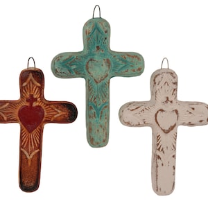 Zocalo Wall Clay Cross-Handmade-Wall Decor-5x7.5 inches-3 Colors