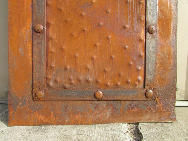 Rustic Iron Hammered Metal Panels18x34 inHandmadeRust Etsy