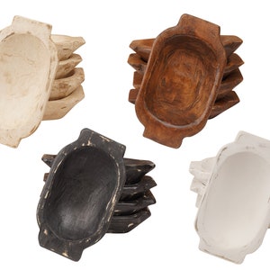 Heartland Mini-Quad Pack-Dough Bowl-Wood-Rustic-5.5-6 x 9-10 x 1.5-2 inches-Candle Ready-Heartland Mini Bowl-Quad Pack-20 PCS-NEW