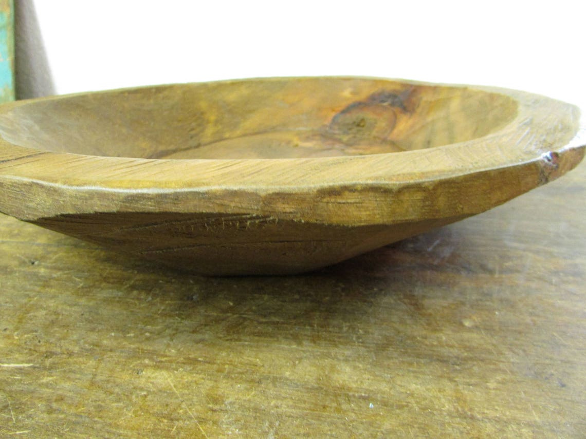 Round Rustic Wooden Dough Bowl 3batea Etsy
