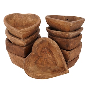 NFC-New and Improved-Not for Candles-Mini Carved Hearts-6-7W x 2-2.5D inches-Wood-Handmade-NFC-New and Improved-Mini Hearts-Waxed
