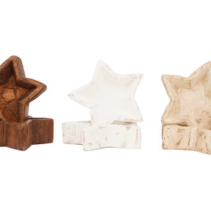 Star Bowl-Mini-Assorted Trio Pack-7 x 7 x 2 inches-Wood-Candle Pour-Carved-Candle Ready-Carved Mini Star Bowl-Assorted Trio Pack-12 PCS
