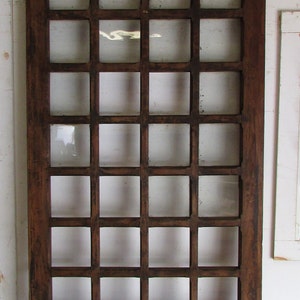 Antique Mexican Old Door #118-Primitive-Rustic-29.5x110-Gorgeous--Weathered Patina-French Doors-Barn Doors-36 Panels-With Glass