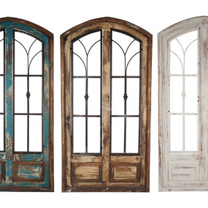 San Miguel Medium Farmhouse Architectural Window-Wall-Primitive-Farmhouse-Rustic-Garden-Patio-24x48 inches-5 Assorted Colors-Medium