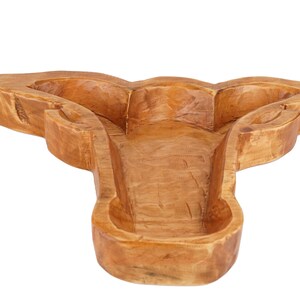 Longhorn Food Safe Wooden Dough Bowl-Batea-Food Bowl-Trencher-UT Longhorn Serving Platter-Dish-10 x 18 inches-Gorgeous