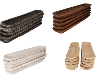 Medium-Baguette-Dough Bowl-5-6 x 29-30 x 2-2.5 inches-Candle Ready-Batea-Wood-Rustic-Handmade-Candle Ready-NEW SIZE- Medium-Baguette