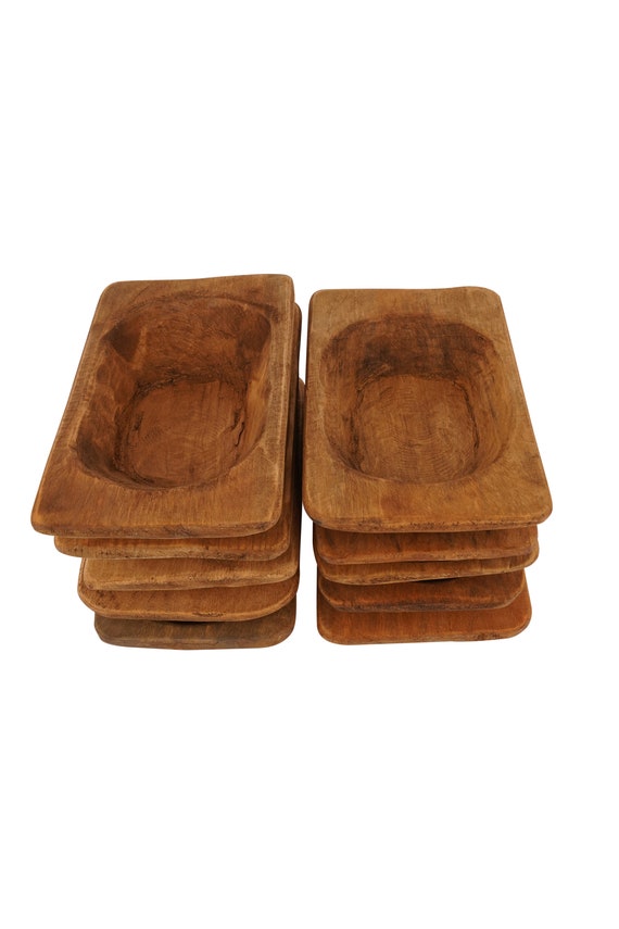 Starter Pack-mini-quantity 20-dough Bowl-batea-wood-rustic-handmade-6x10x2  Inches-candle Pour-4 Color Starter Pack-mini-4 Colors 