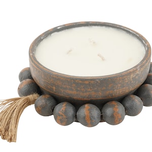 Beadzie™ Candle Vessel-Handmade--Candle Pour-Clay-7 x 3 inches-Exclusive Original Design-NEW-Gorgeous-Gray