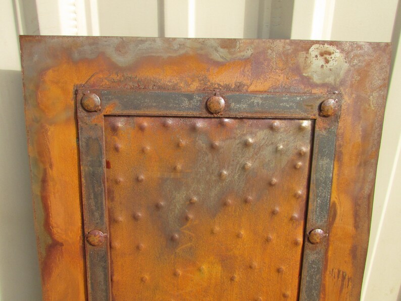 Rustic Iron Hammered Metal Panels18x34 inHandmadeRust Etsy