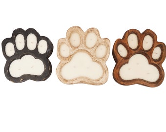 Dog Paw Bowl-Starter Pack-8-9 x 2.5 inches-Wood-Handmade-Candle Pour-Carved-Exclusive Design-Dog Paw Bowl-Starter Pack-9 PCS