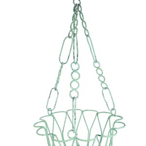 Harvey Farmhouse Iron Hanging Planter Basket-Farmhouse Style-Primitive-Distressed Metal-17x33H inches-Hanging Garden Basket-Harvey