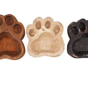 Dog Paw MINI-Bowl-6x6 x 2 inches-Wood-Rustic-Handmade-Candle Ready-Carved-Exclusive Design-Dog Paw Bowl-Mini