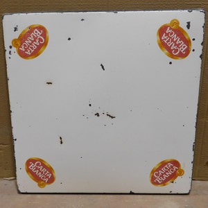 Carta Blanca Metal Table Porcelain Tops-#11-Mexican-Restaurant-Bar-30x30-Man Cave-Patio Furniture-Vintage