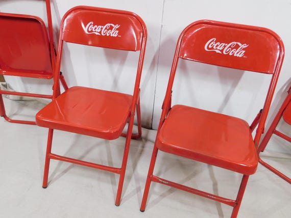 Set of 4 Coca Cola Metal Foldable Chairs-mexican-restaurant-bar