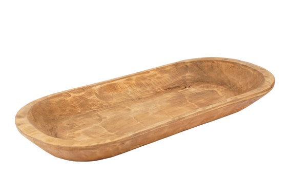 20 Carved Wooden Dough Bowl Primitive Wood Trencher Tray Rustic Home Decor  8-10