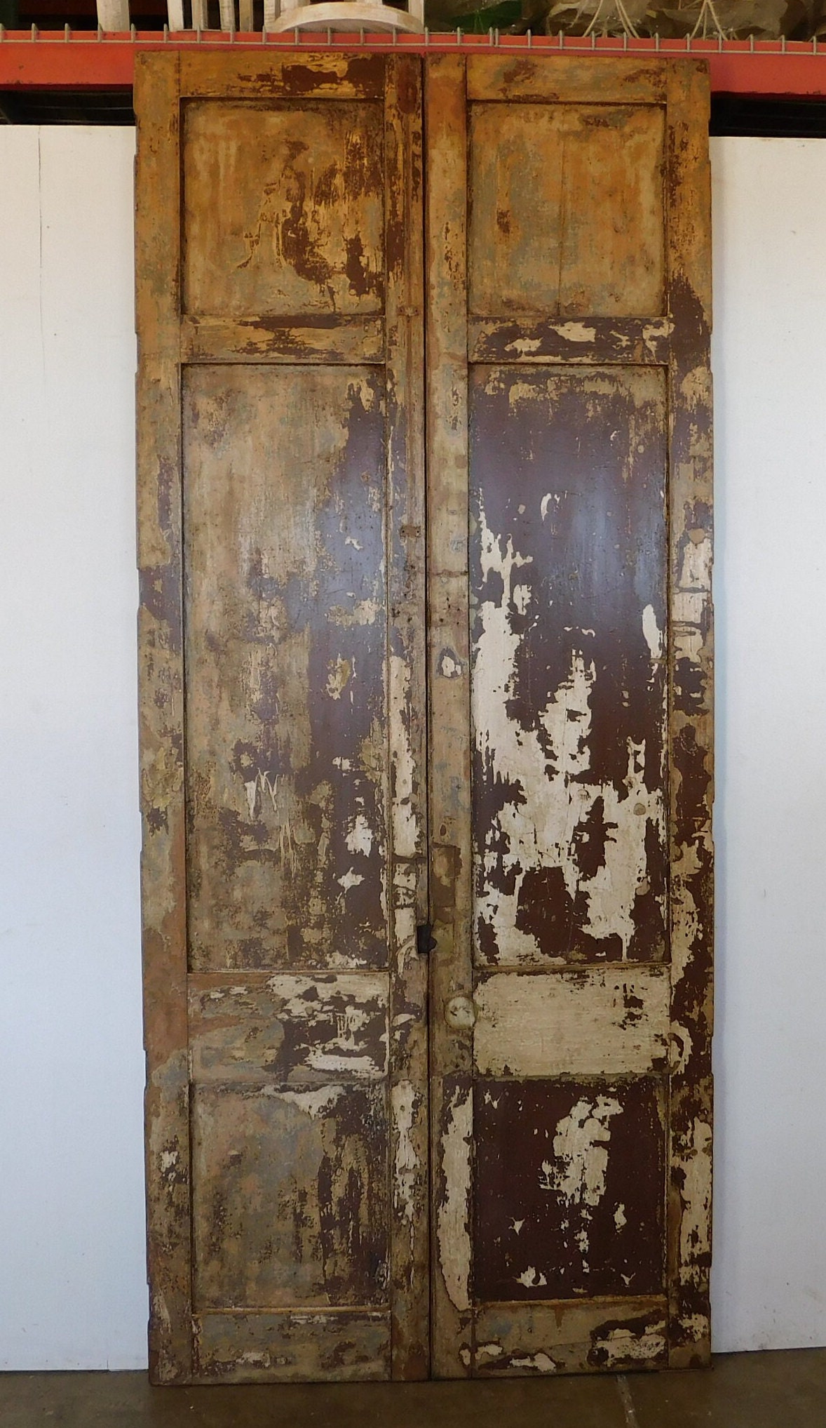 Antique Pair Mexican Carved Doors #309-rustic-43.5wx101.5lx2d