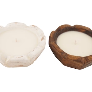 Stubby™-Mixed Pack-Mini Flower Dough Bowl-Farmhouse-6W x  2D inches-Candle Pour-Stubby Mini Flower-Mixed Pack-White and Waxed-12 PCS