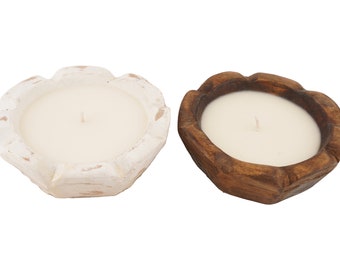 Stubby™-Mixed Pack-Mini Flower Dough Bowl-Farmhouse-6W x  2D inches-Candle Pour-Stubby Mini Flower-Mixed Pack-White and Waxed-12 PCS