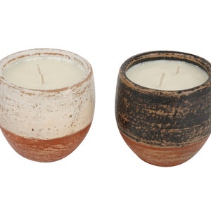 Santa Fe Jar Candle Vessel™-Handmade-Candle Pour-Clay-4.5 x 4.5 inches-Exclusive Design-NEW-Santa Fe Jar™-Two Tone-Mixed Pack-10 PCS
