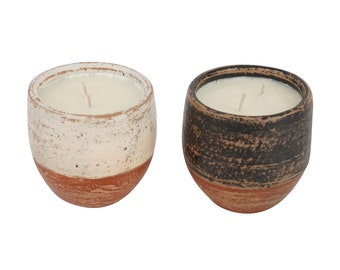 Santa Fe Jar Candle Vessel™-Handmade-Candle Pour-Clay-4.5 x 4.5 inches-Exclusive Design-NEW-Santa Fe Jar™-Two Tone-Mixed Pack-10 PCS