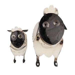 Recycled Metal Sheep-Yard Art-Decor-Garden-Patio-Animal-Metal-Black & White-Two Sizes