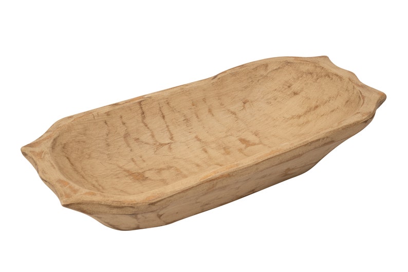 Rustic Deep Wooden Dough Bowl with Handles-Trencher-Batea-Wooden Doughboard-Doughbowl-9-10W x 18-19L-Choice of Colors image 9