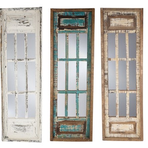 Monte Carlo Farmhouse Mirror-Wall Decor-Primitive-Rustic-11x38-Distressed-Farmhouse-Three Color Choices-Accent Mirror