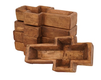 Overstocked--Home Decor #2-Small Wooden Cross Dough Bowl-Farmhouse-6x12x2 inches-Small Cross--Home Decor #2-Big Big Sale-WH3--Waxed-Big Sale