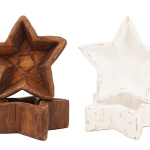 Star Bowl-Mini-Mixed Pack-7 x 7 x 2 inches-Wood-Candle Pour-Carved-Candle Ready-Carved Mini Star Bowl-Mixed Pack-12 PCS