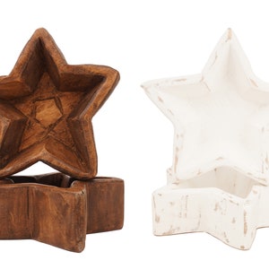 Star Bowl-Mini-Mixed Pack-7 x 7 x 2 inches-Wood-Candle Pour-Carved-Candle Ready-Carved Mini Star Bowl-Mixed Pack-12 PCS