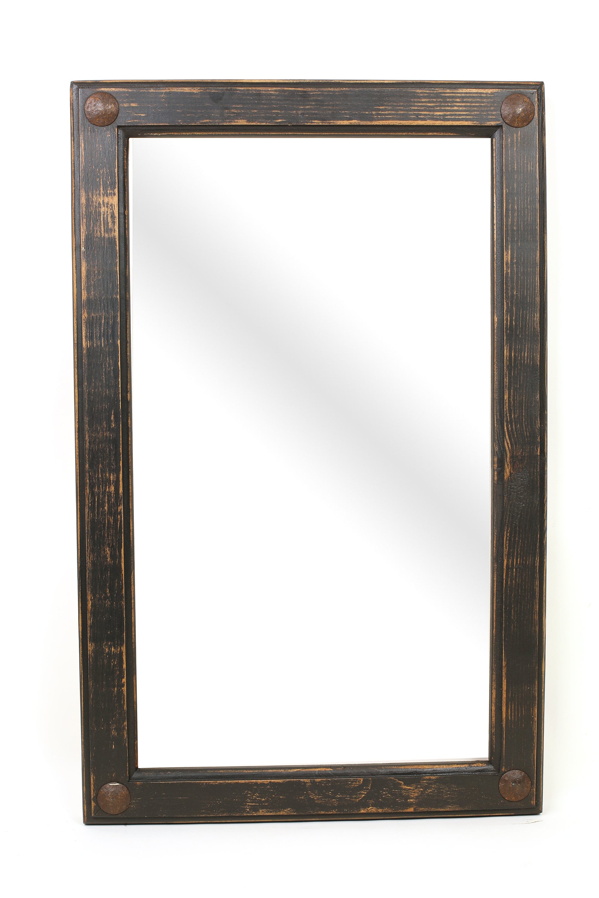 Black rustic mirror discount