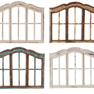 Bayview Architectural Wall Farmhouse Window-31x25.5 inches-Primitive-Rustic-Garden-Farmhouse Wall Decor-Four Colors