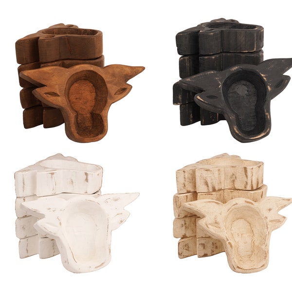 Quad Pack-Mini Longhorn Dough Bowl-Wood-Rustic-9 x 6 x 2 inches-Handmade-Candle Ready-Mini Longhorn-Quad Pack-12 PCS-Overstocked-Big Sale