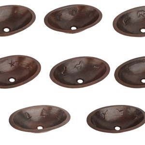 Copper Sink-Bathroom-Vanity-Handmade-Hammered-19L x 14W x 9H inches-18 Gauge-High Quality-Handmade-Beauty-8 Choices