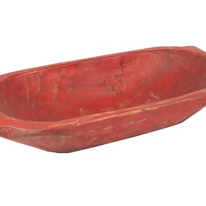 Rustic Deep Wooden Dough Bowl with Handles-Trencher-Batea-Wooden Doughboard-Doughbowl-9-10W x 18-19L-Choice of Colors Red