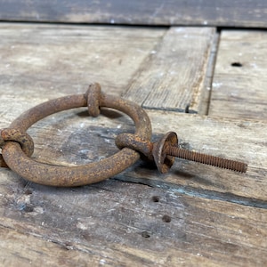 Ring Drawer Pull-Door Hardware-Set of 4- Mexican-Iron-Hand Hammered-Decorative Iron Hardware-3.25Wx1.5L in-Ring Drawer Handle-4 Pieces
