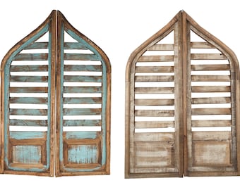 Vintage Inspired Saloon Doors-Pair-Wall-Primitive-Rustic-Garden-Patio-24x36-Distressed-Farmhouse-Two Colors