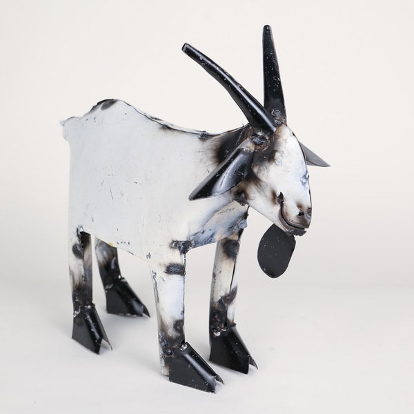 Recycled Metal Goat-Mexican Folk Art-Farmhouse-Cottage-Decor-Farm Goat-Garden-Patio-Animal-Metal-Two Sizes