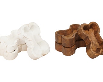 Dog Bone Bowl-Mixed Pack-8 x 5 x 2 in-Wood-Candle Ready-Original Design-Dog Bone Dough Bowl-NEW-Dog Bone Mixed Pack