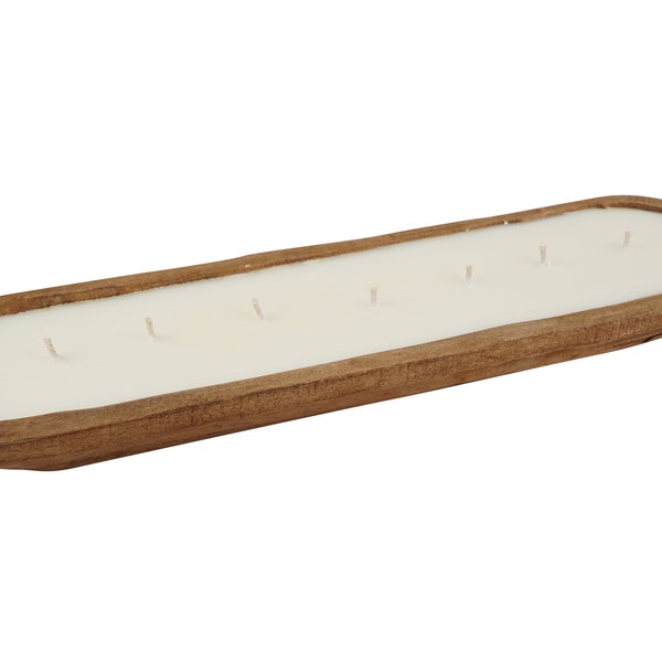 Small Baguette-5-6 x 18-20 x 1.5-2.5 inches-Dough Bowl-Batea-Wood-Rustic-Handmade-Hand Carved-Candle Pour-Candle Ready-Small Baguette-Waxed