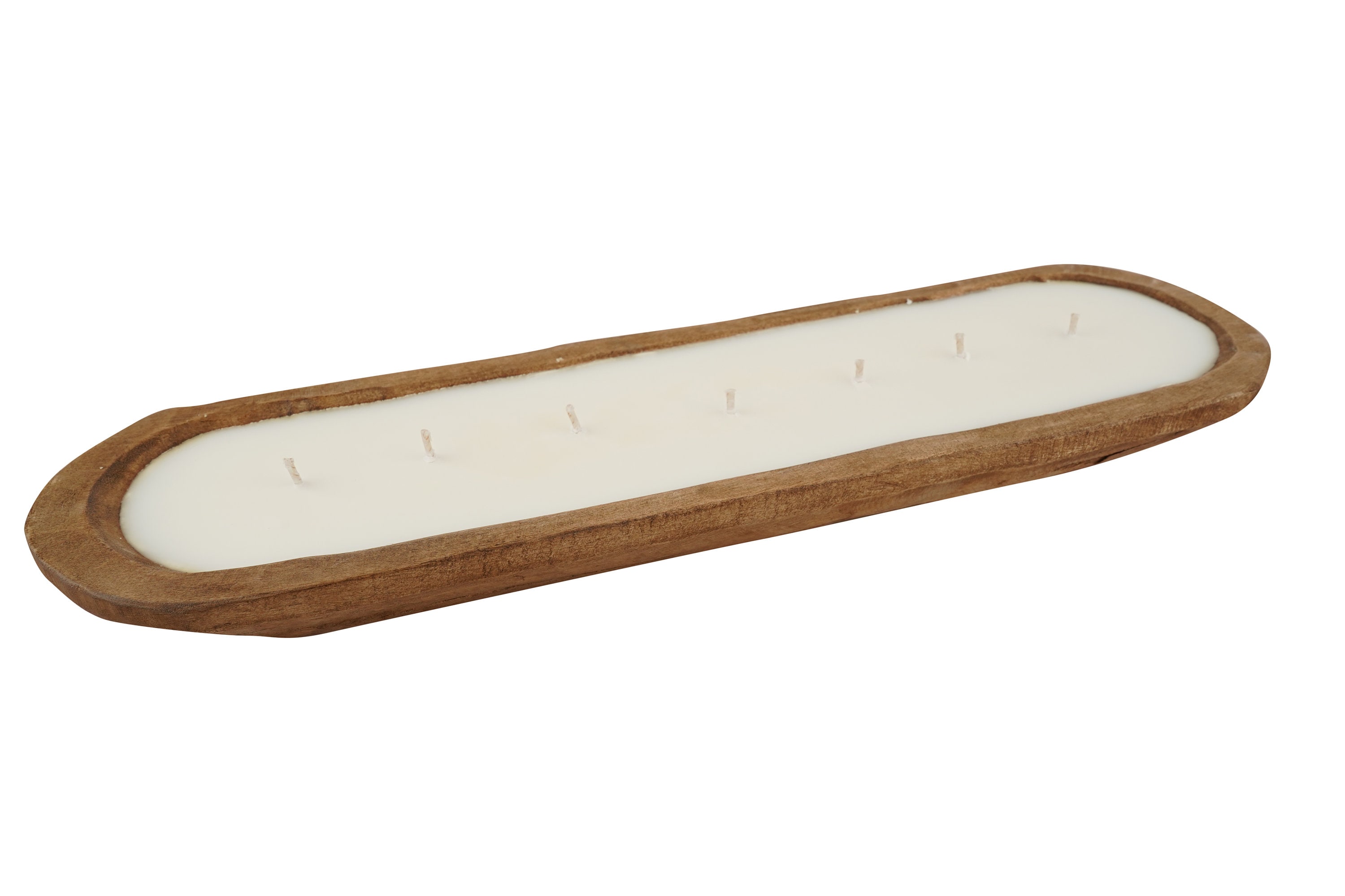 Small Baguette-5-6 x 18-20 x 1.5-2.5 inches-Dough Bowl-Batea-Wood-Rustic-Handmade-Hand Carved-Candle Pour-Candle Ready-Small Baguette-Waxed